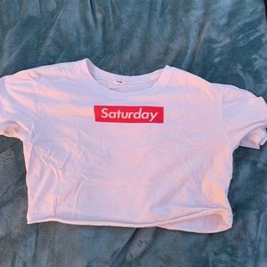 Garage “Saturday” cropped tee